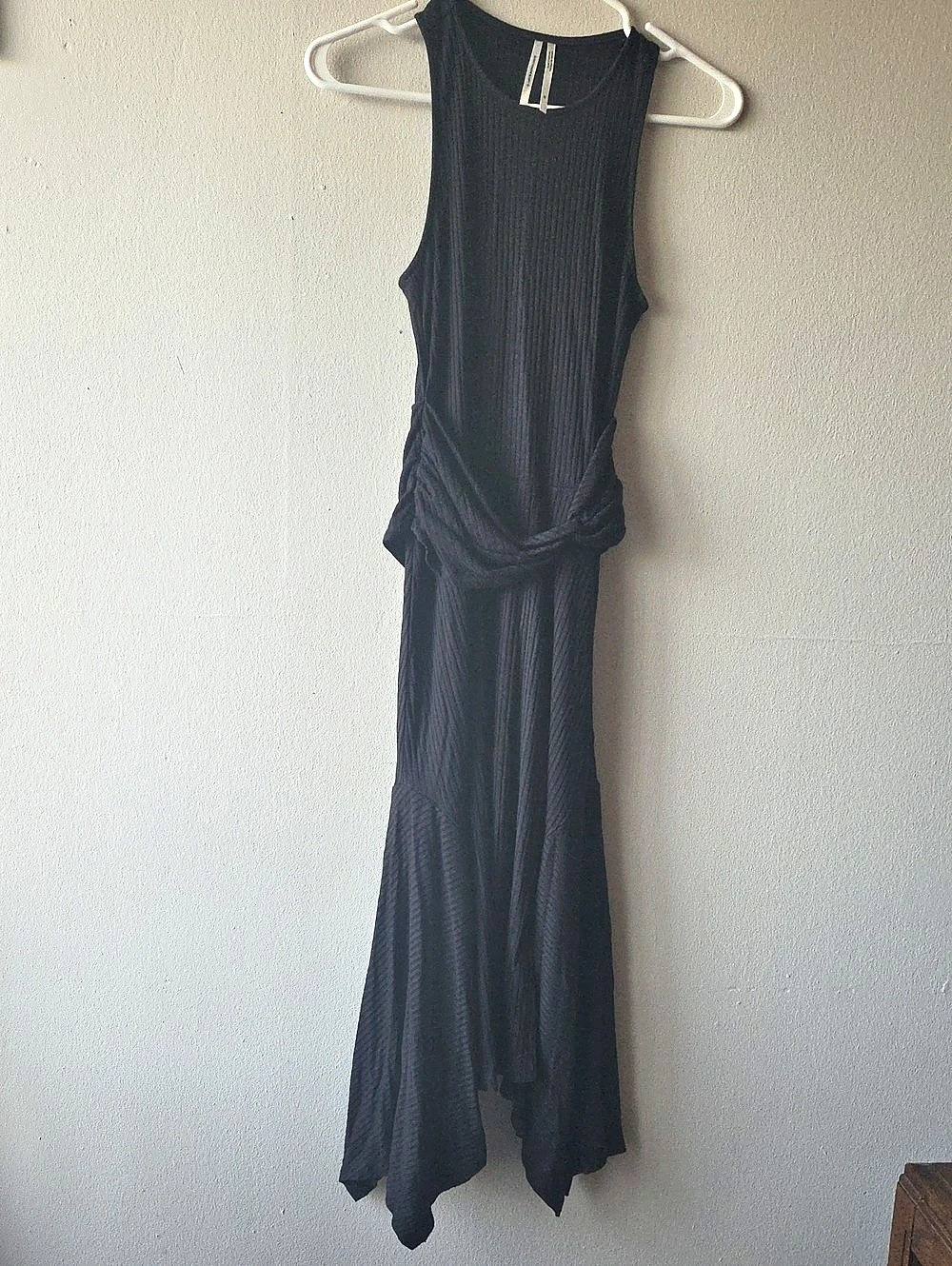 Anthropologie Black Ribbed Maxi Dress Size XS